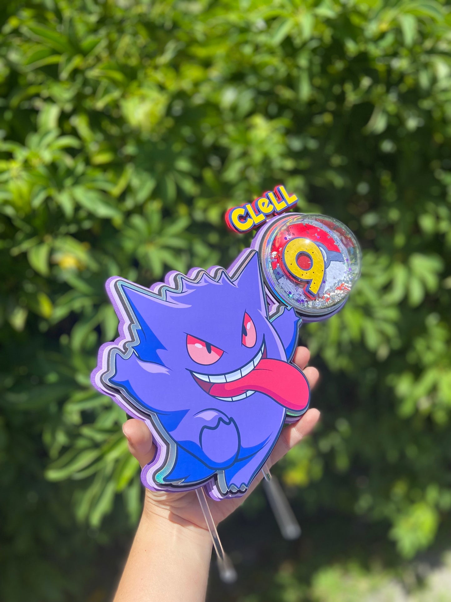 Gengar Cake Topper| Pokémon Cake Topper| Gengar Cake| Pokémon shaker cake topper