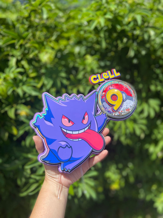 Gengar Cake Topper| Pokémon Cake Topper| Gengar Cake| Pokémon shaker cake topper