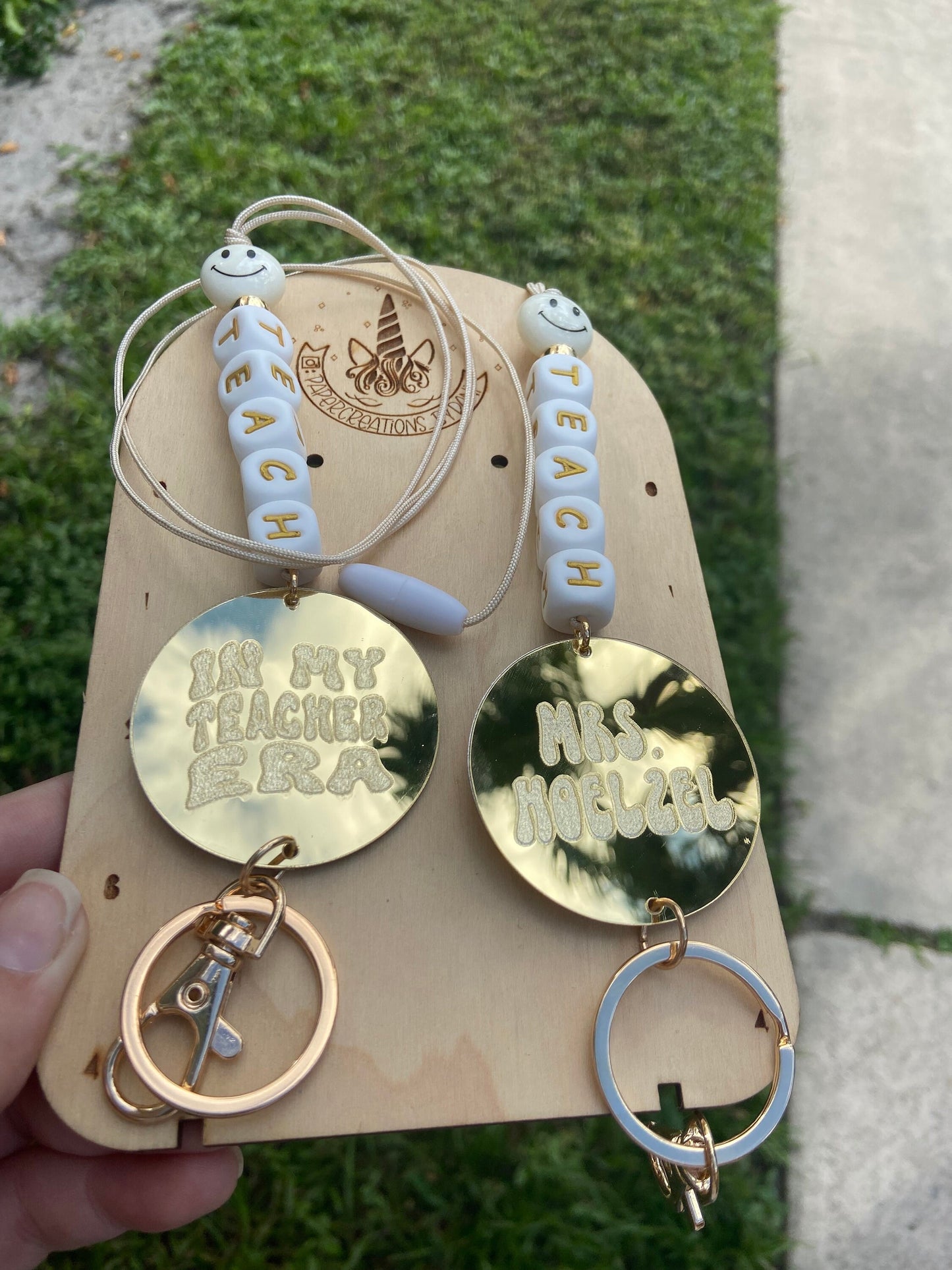 In my teacher Era lanyard, teacher lanyard, personalized teacher lanyard, custom lanyard, swiftie lanyard,