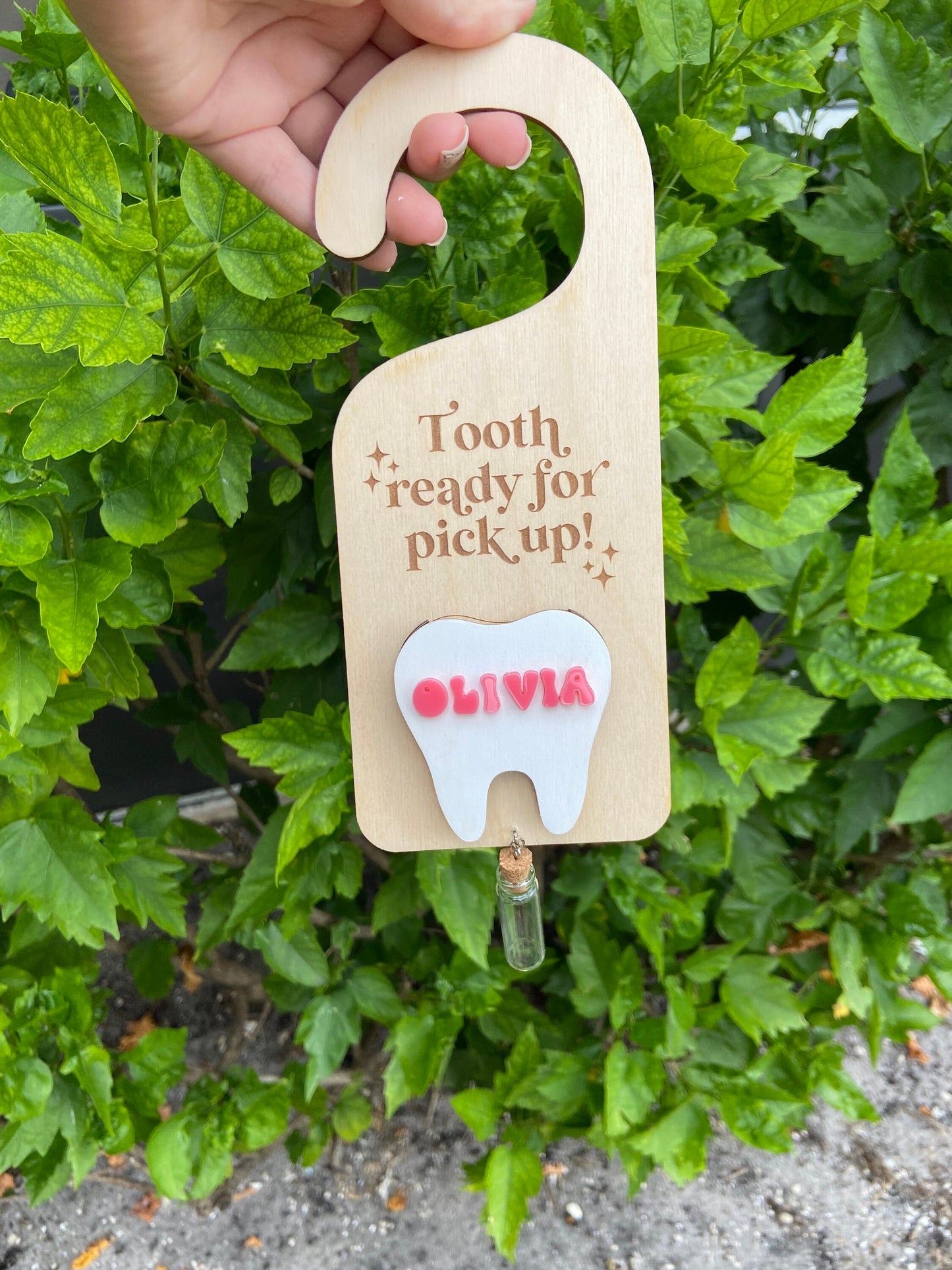 Tooth Fairy Door Hanging, Custom Name Tooth Fairy Pick Up, Personalized kids tooth fairy sign, Money Holder, Boho, Kids Room Decor, Tooth