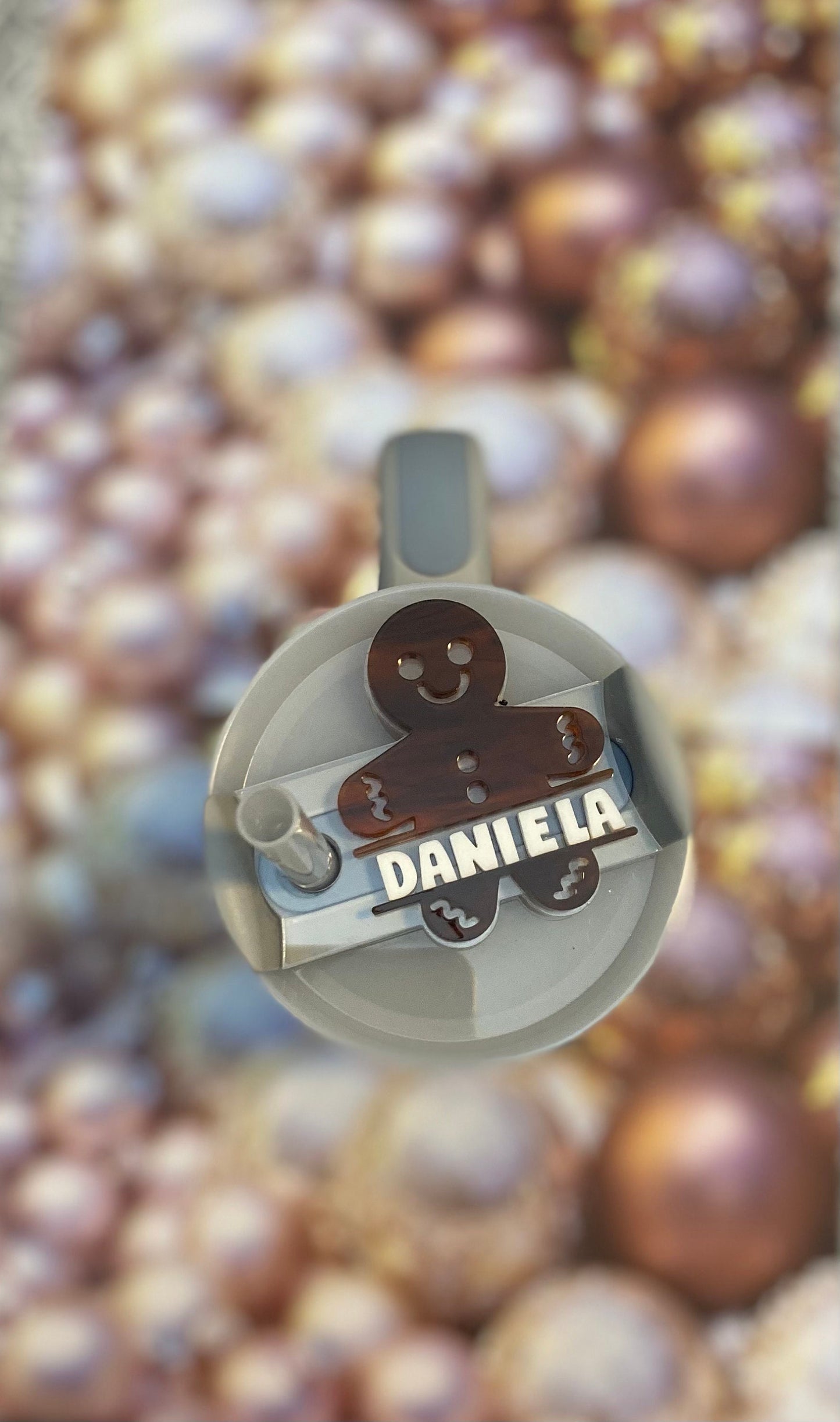 Gingerbread Stanley Name Plate, Stanley Name Tag, Acrylic name Plate, Christmas Stanley topper, Stanley cup accessories