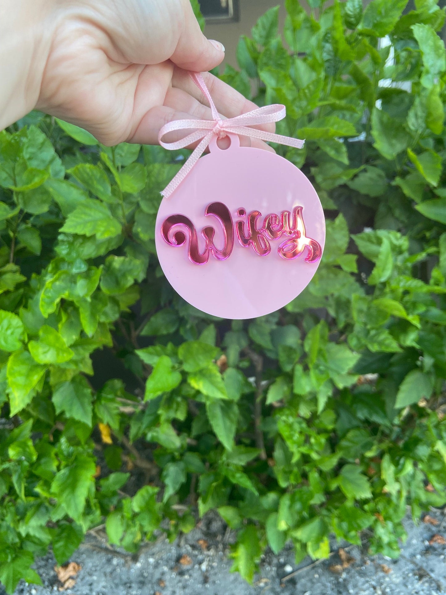 Wifey Christmas ornaments, Wifey ornament, pink ornament, wifey ornament, acrylic ornament