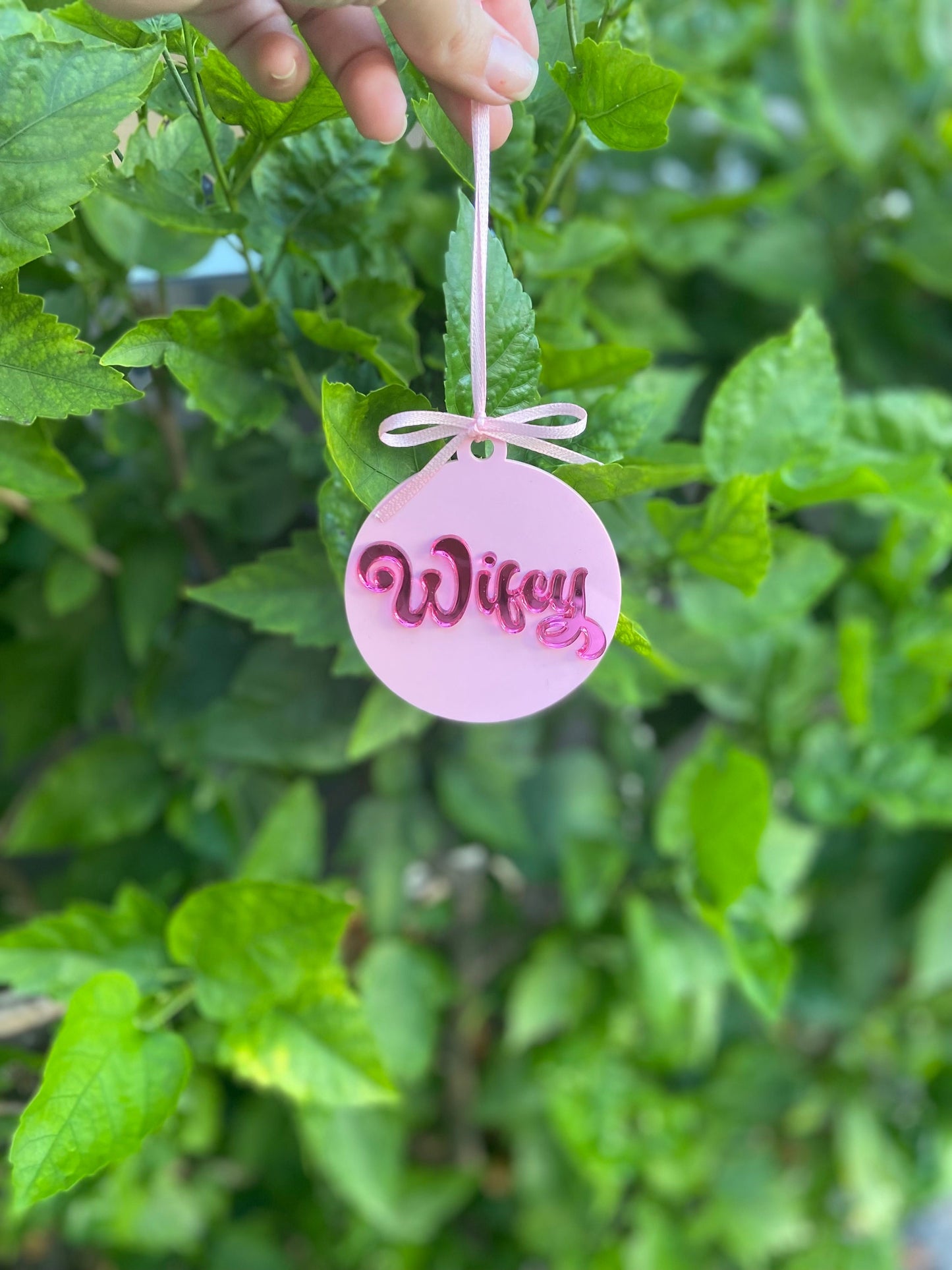 Wifey Christmas ornaments, Wifey ornament, pink ornament, wifey ornament, acrylic ornament