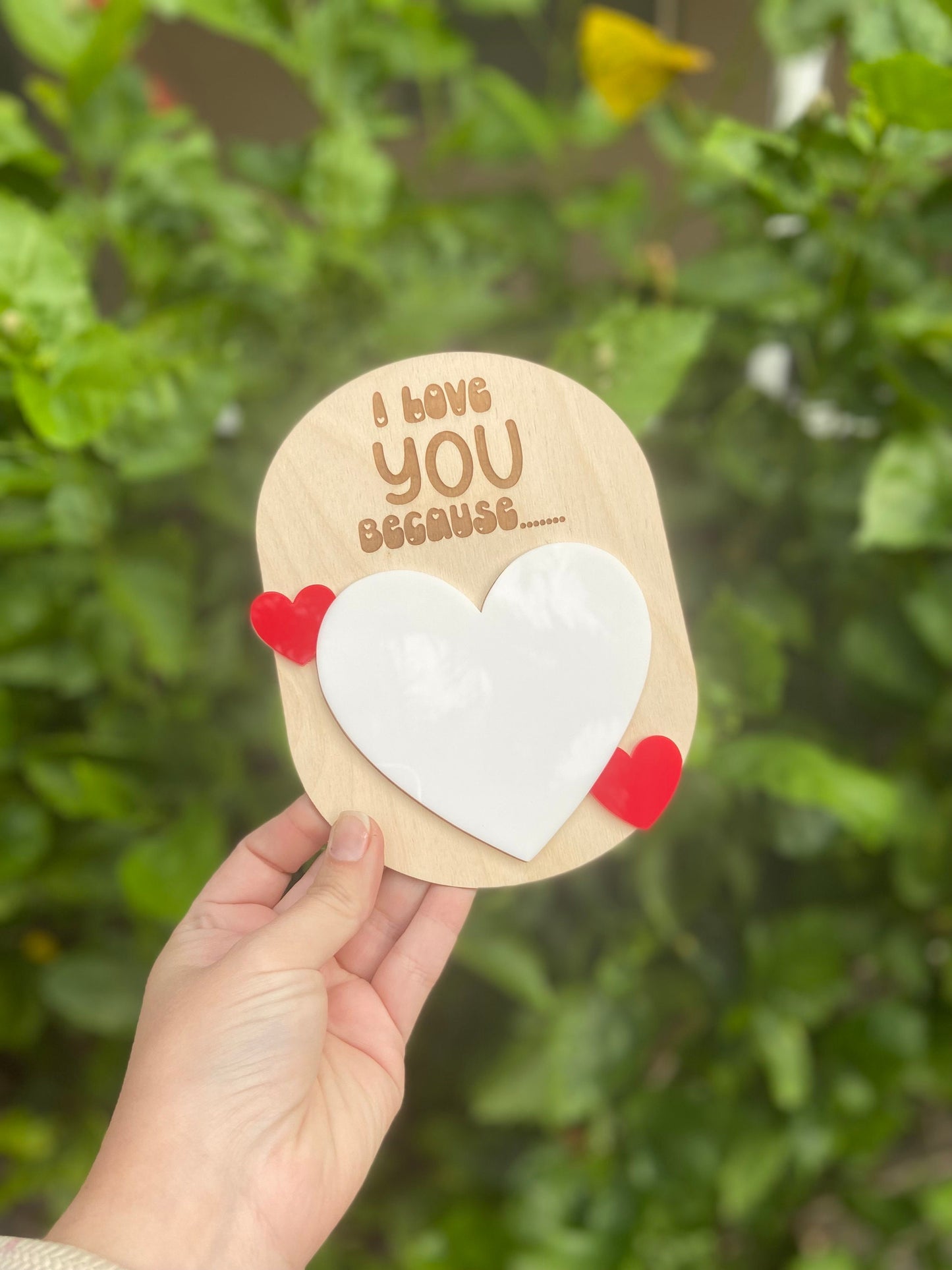 Mini Love Message Sign | I love you because sign | Valentines Day Sign | Words of Affirmation | Love Message | Dry Erase Sign | Love note