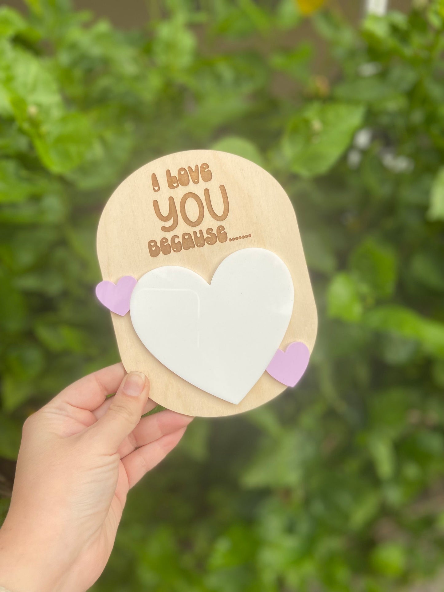 Mini Love Message Sign | I love you because sign | Valentines Day Sign | Words of Affirmation | Love Message | Dry Erase Sign | Love note