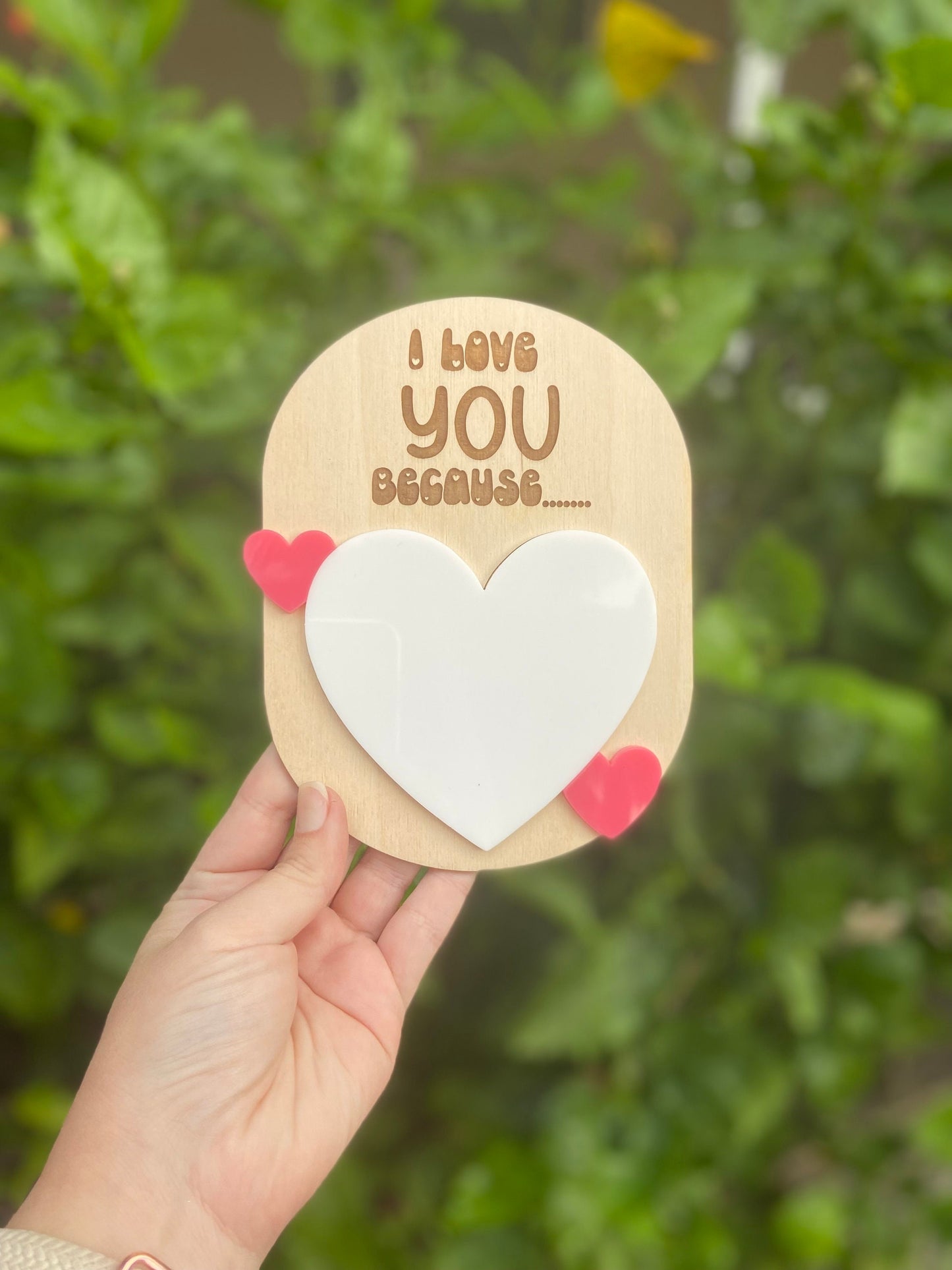 Mini Love Message Sign | I love you because sign | Valentines Day Sign | Words of Affirmation | Love Message | Dry Erase Sign | Love note