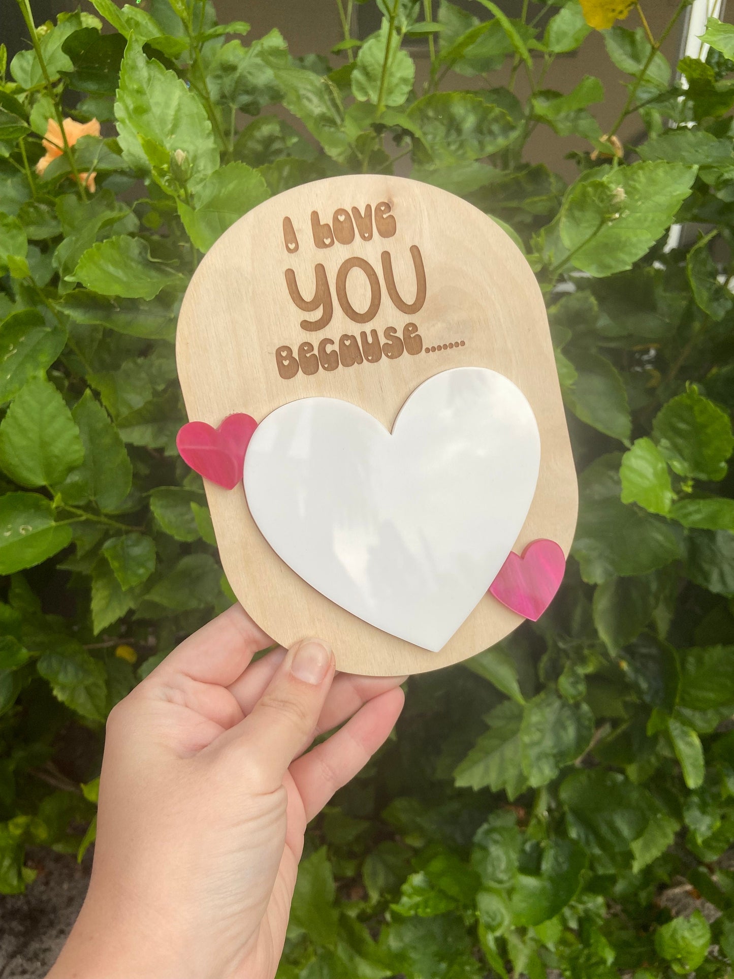 Mini Love Message Sign | I love you because sign | Valentines Day Sign | Words of Affirmation | Love Message | Dry Erase Sign | Love note