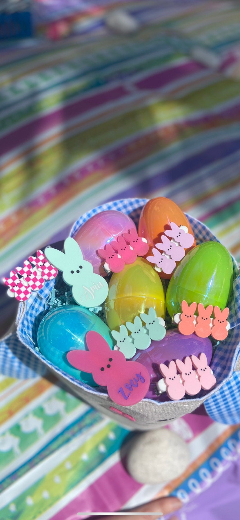 Easter hair clips, bunny hair clips, mini hair clips, toddler hair clips, peep hair clip