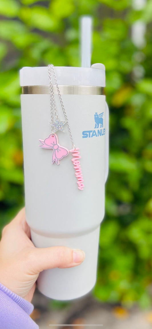 Coquette charm, Stanley Cup Charm, Bottle Charm, Cup Charm, Tumbler Charm, yeti charm, bow charm